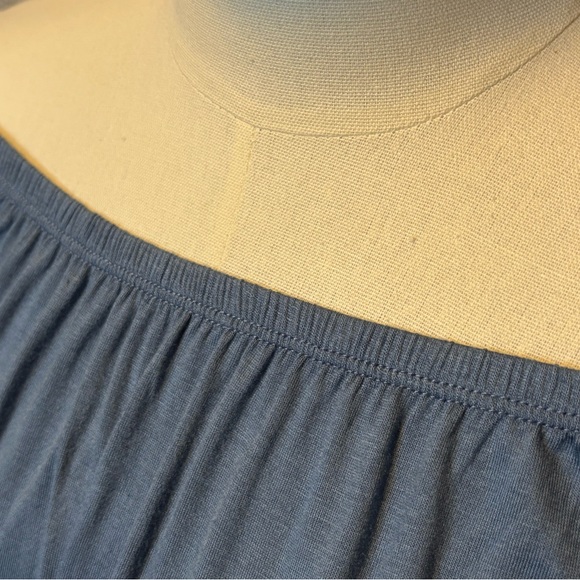 Jazzy Blue Off-Shoulder Women's Top - Picture 3 of 7